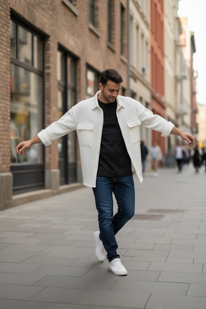 Over πουκάμισο σε ελαστικό καπιτονέ ζακάρ