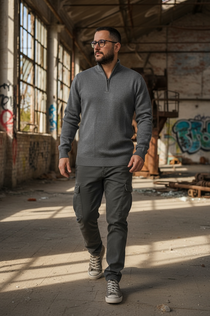 Μακρυμάνικη πλεκτή μπλούζα με γιακά