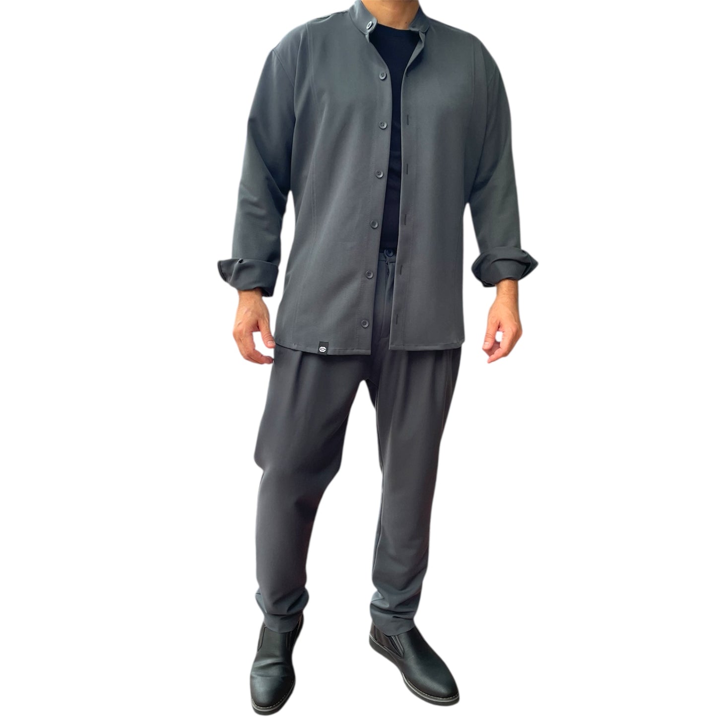 Σετ παντελόνι και οver πουκάμισο/σακάκι σε ελαστικο υφασμα