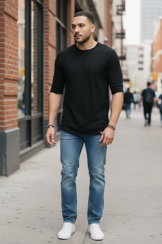 Κοντομάνικη μπλούζα με μανίκι αγκώνα  - Short sleeve t-shirt