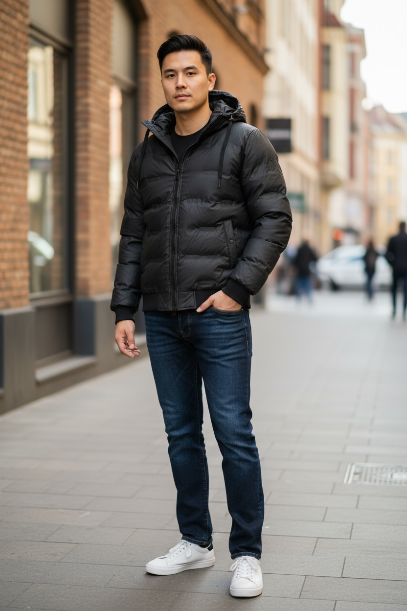 Μπουφάν φουσκωτό με κουκούλα (αδιάβροχο)