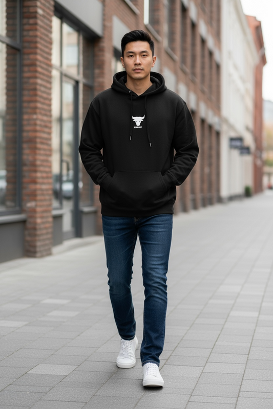 Μπλούζα φούτερ casual με κουκούλα σε french terry