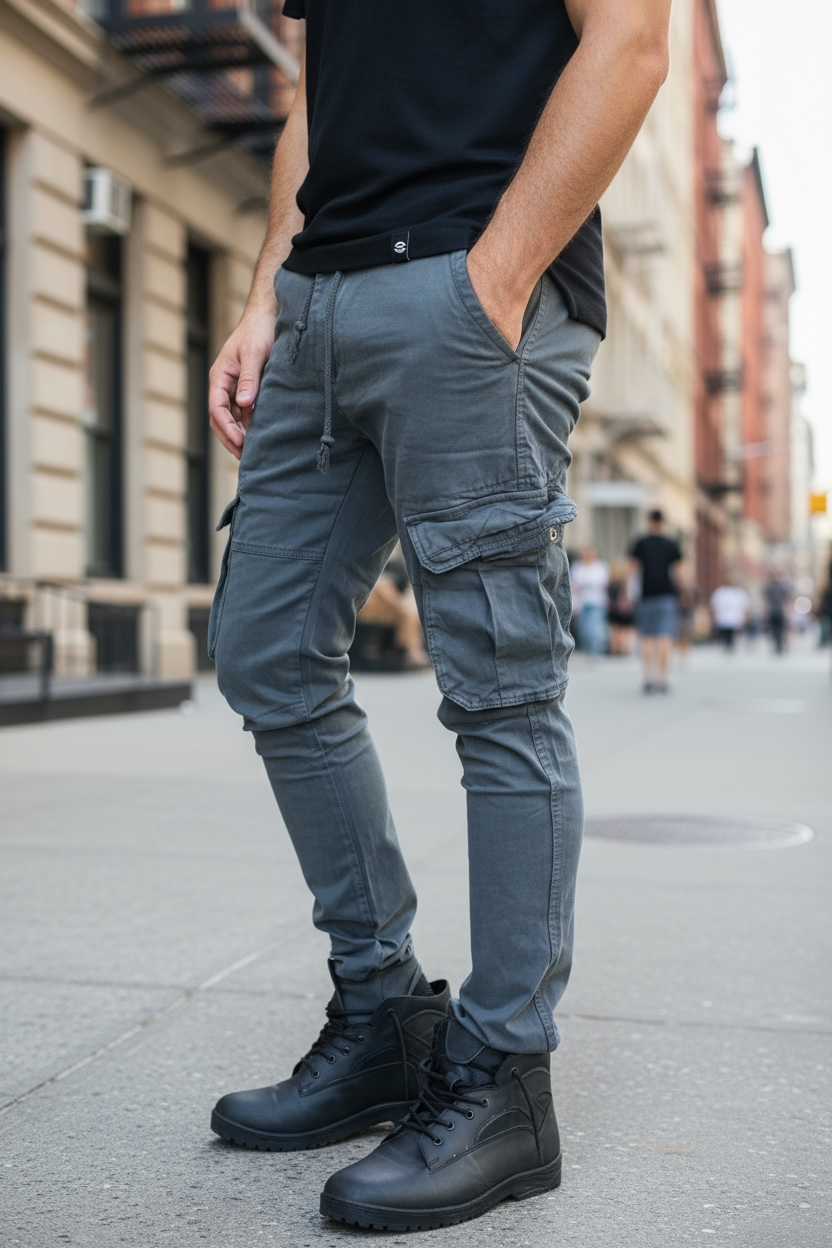 Παντελόνι cargo με τσέπες- Βαμβακερό