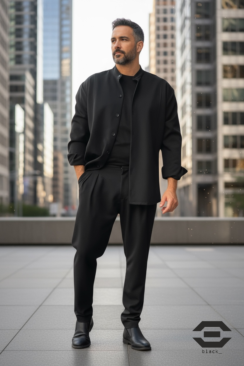 Σετ παντελόνι και οver πουκάμισο/σακάκι σε ελαστικο υφασμα