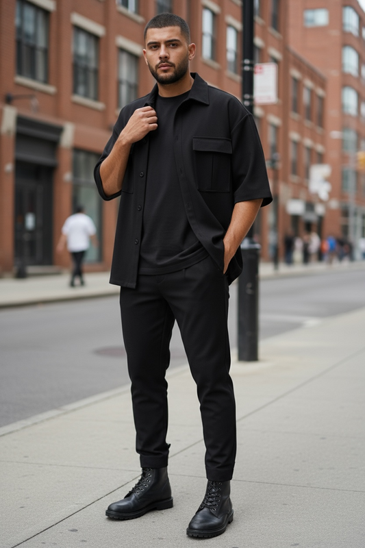 Fashion business παντελόνι με ζώνη σε punto di roma ελαστικό μονόχρωμο