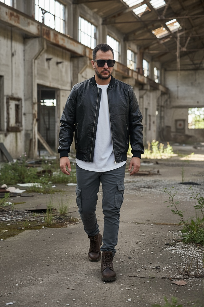 Μπουφάν bomber δερματίνη  με επένδυση εσωτερικά