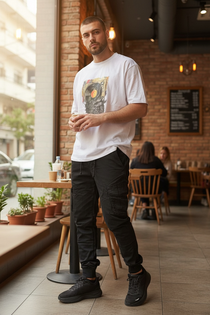 Quilted joggers with zipper