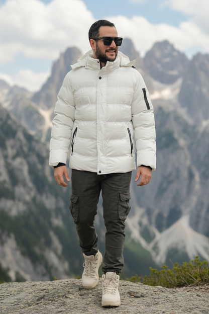 Screen quilted bomber jacket