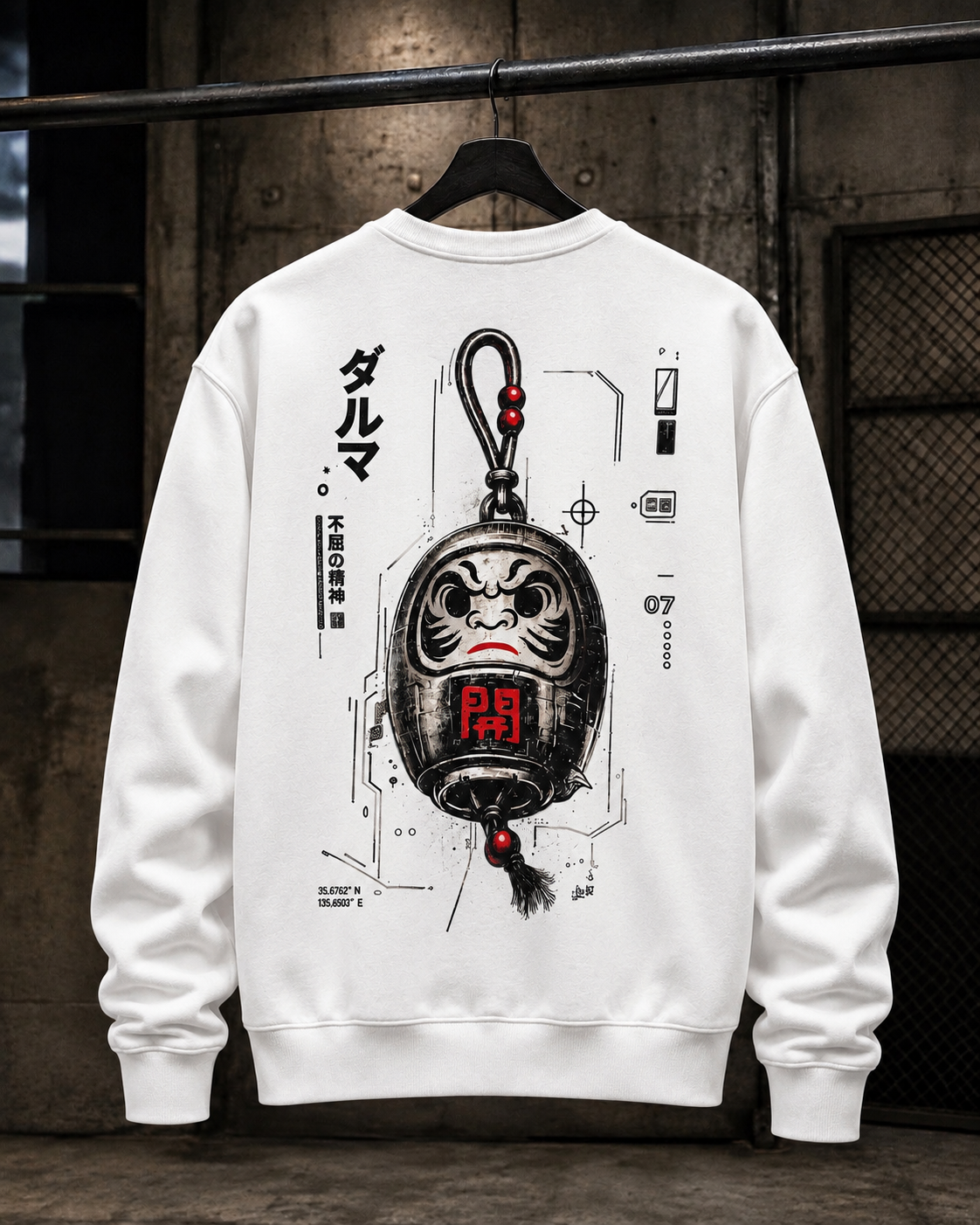 Japan Daruma  Φούτερ Λαιμόκοψη