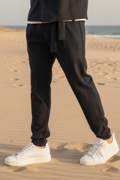Fashion παντελόνι με πιέτες σε καλοκαιρινό σταθερό ύφασμα
