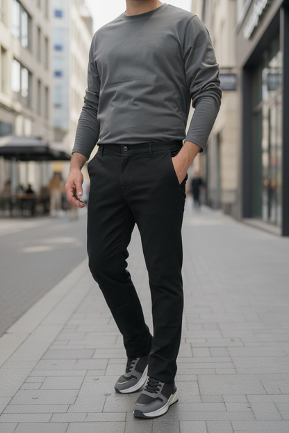 Παντελόνι βαμβακερο oxford μονόχρωμο