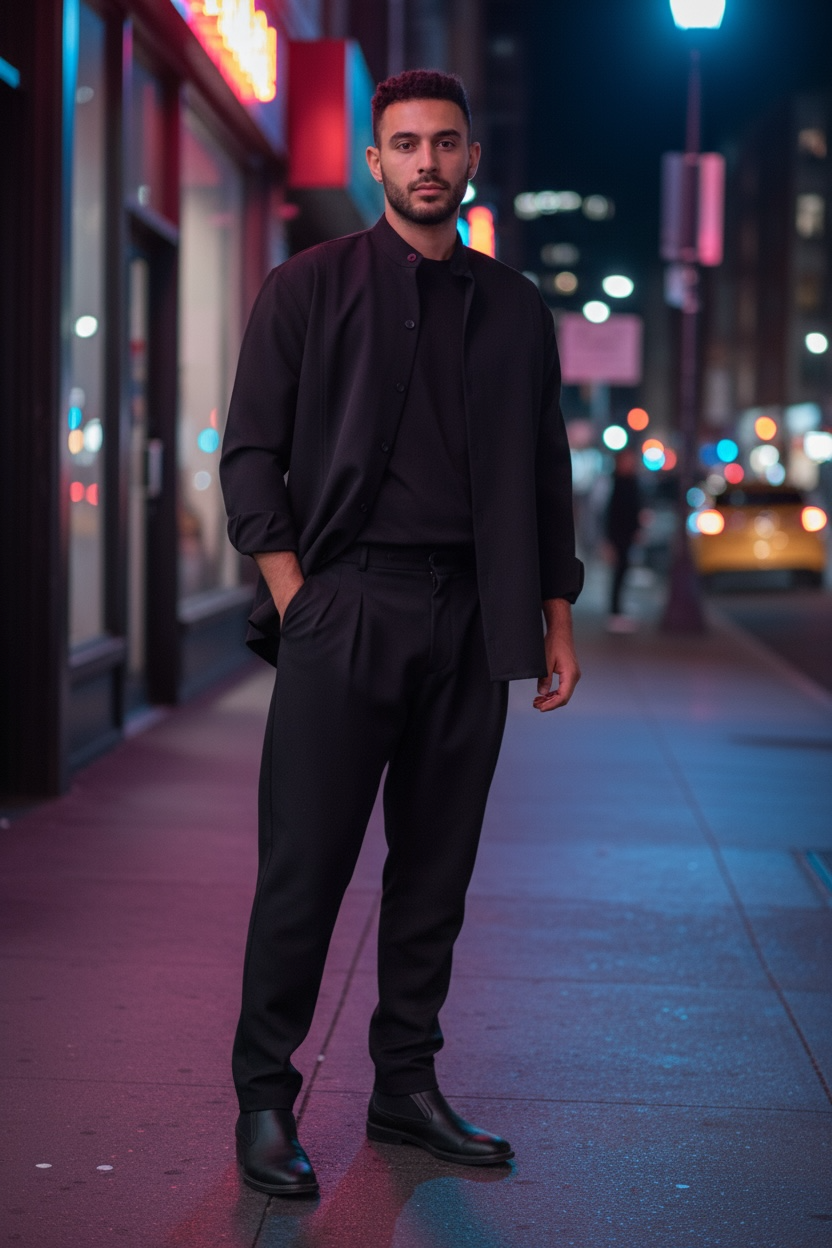 Σετ παντελόνι και οver πουκάμισο/σακάκι σε ελαστικο υφασμα