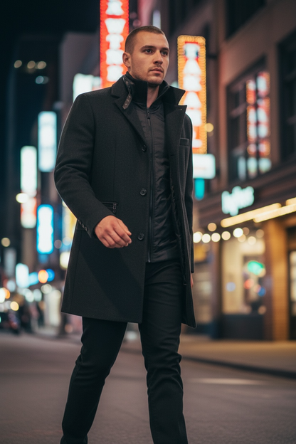 Παλτό 3/4 με μάο γιακά