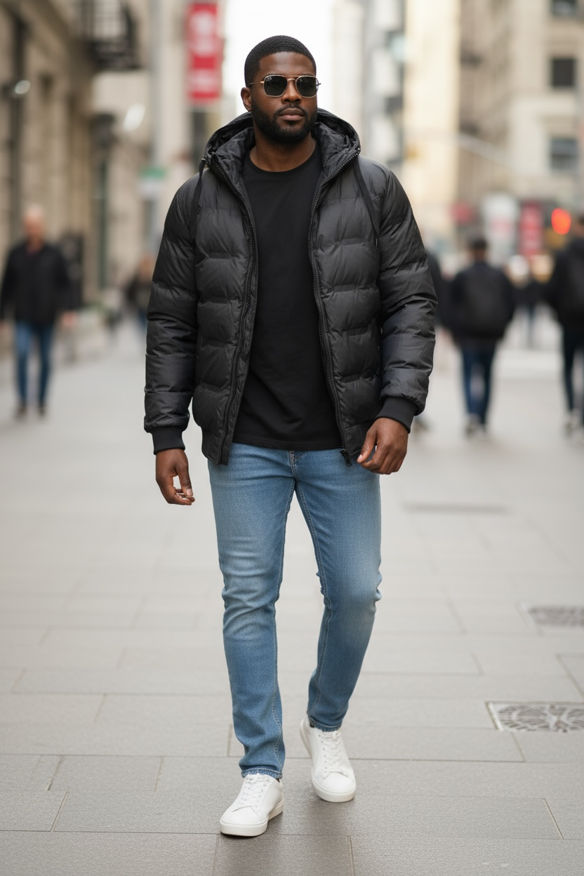 Μπουφάν φουσκωτό με κουκούλα (αδιάβροχο)