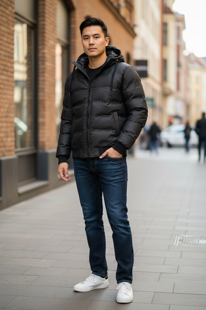 Μπουφάν φουσκωτό με κουκούλα (αδιάβροχο)