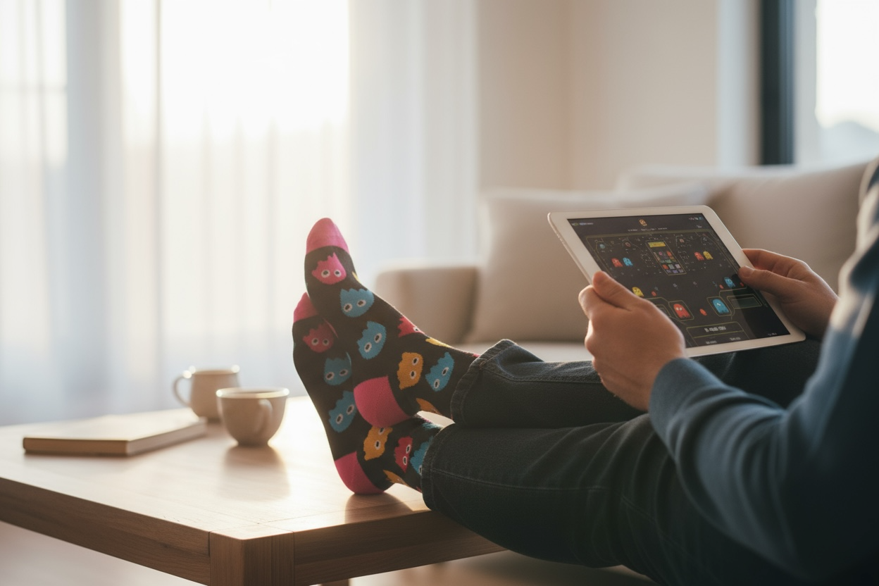 Κάλτσες σε ποικιλία σχεδίων (ψηλές) Pac-Man