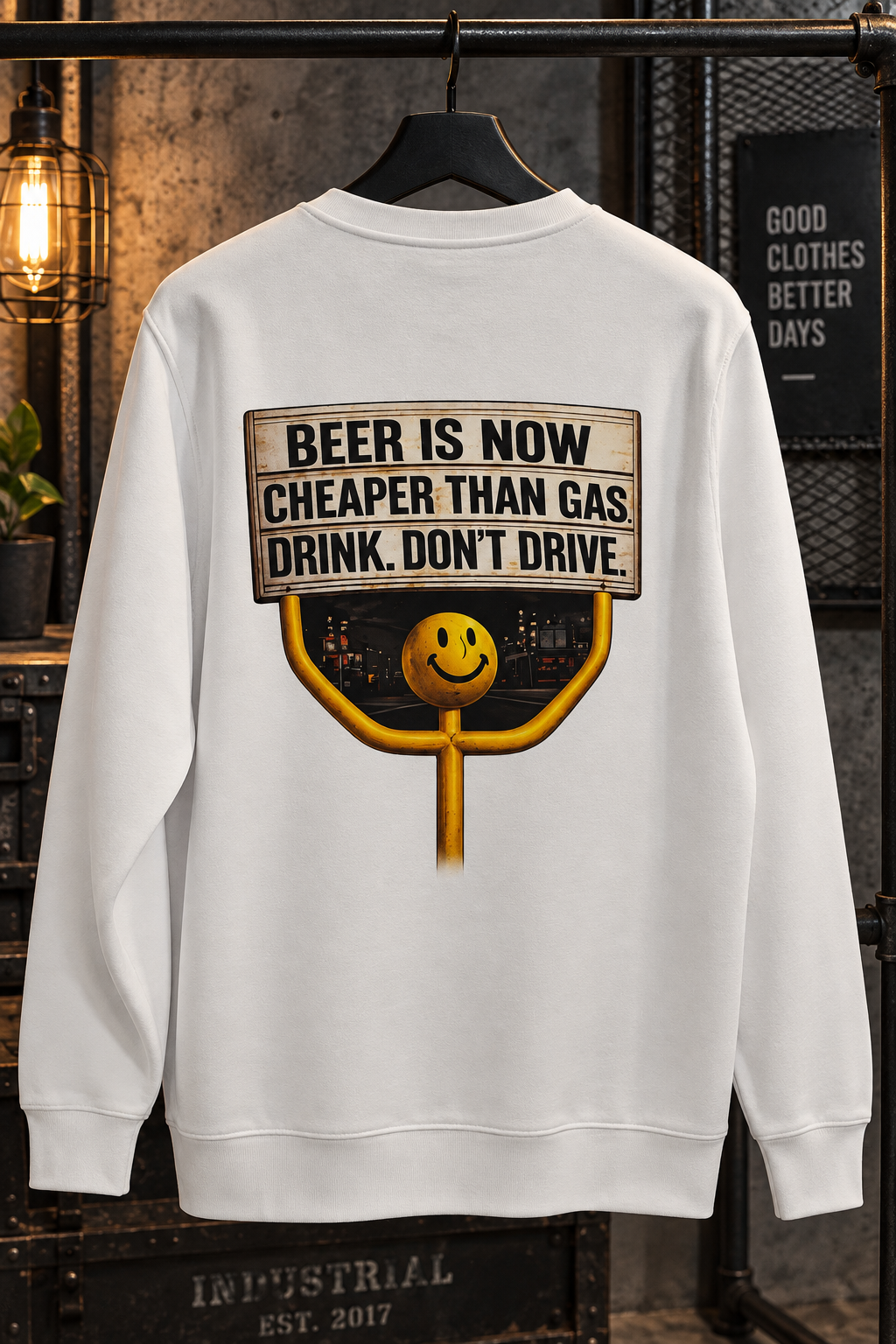 Drink Beer Don't Drive Φούτερ Λαιμόκοψη