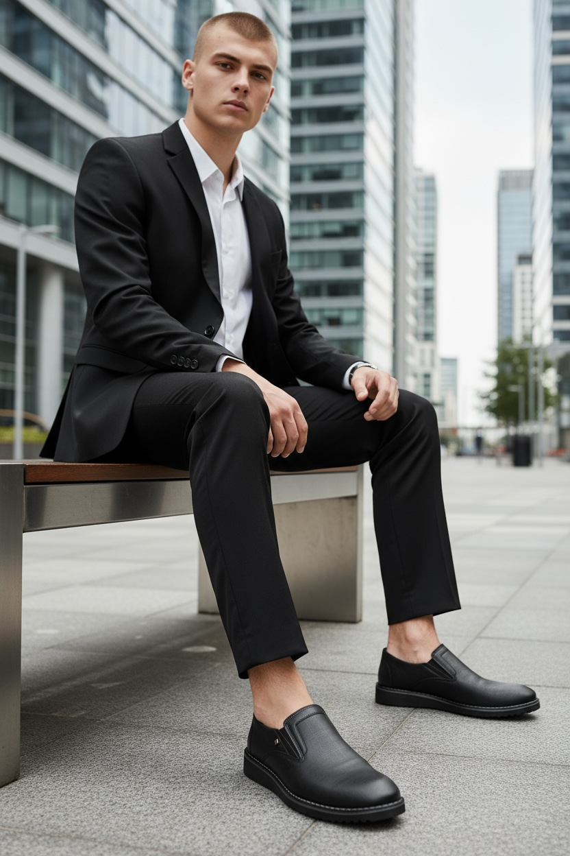 Ανδρικά δερμάτινα παπούτσια σε άνετη γραμμή.