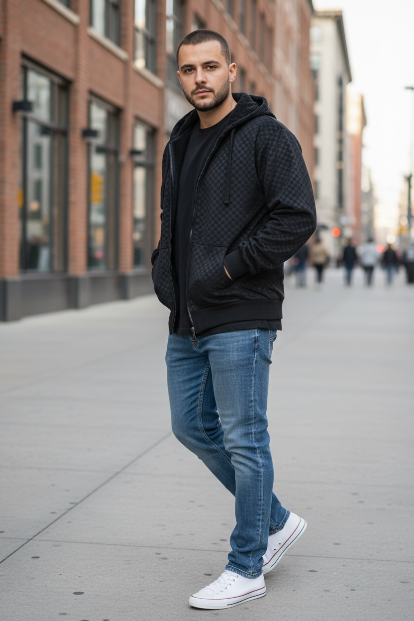 Jacquard cardigan with lining