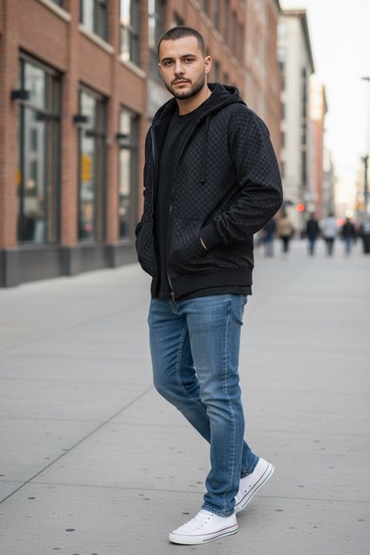 Jacquard cardigan with lining