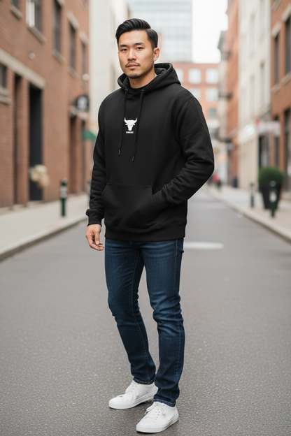 Μπλούζα φούτερ casual με κουκούλα σε french terry