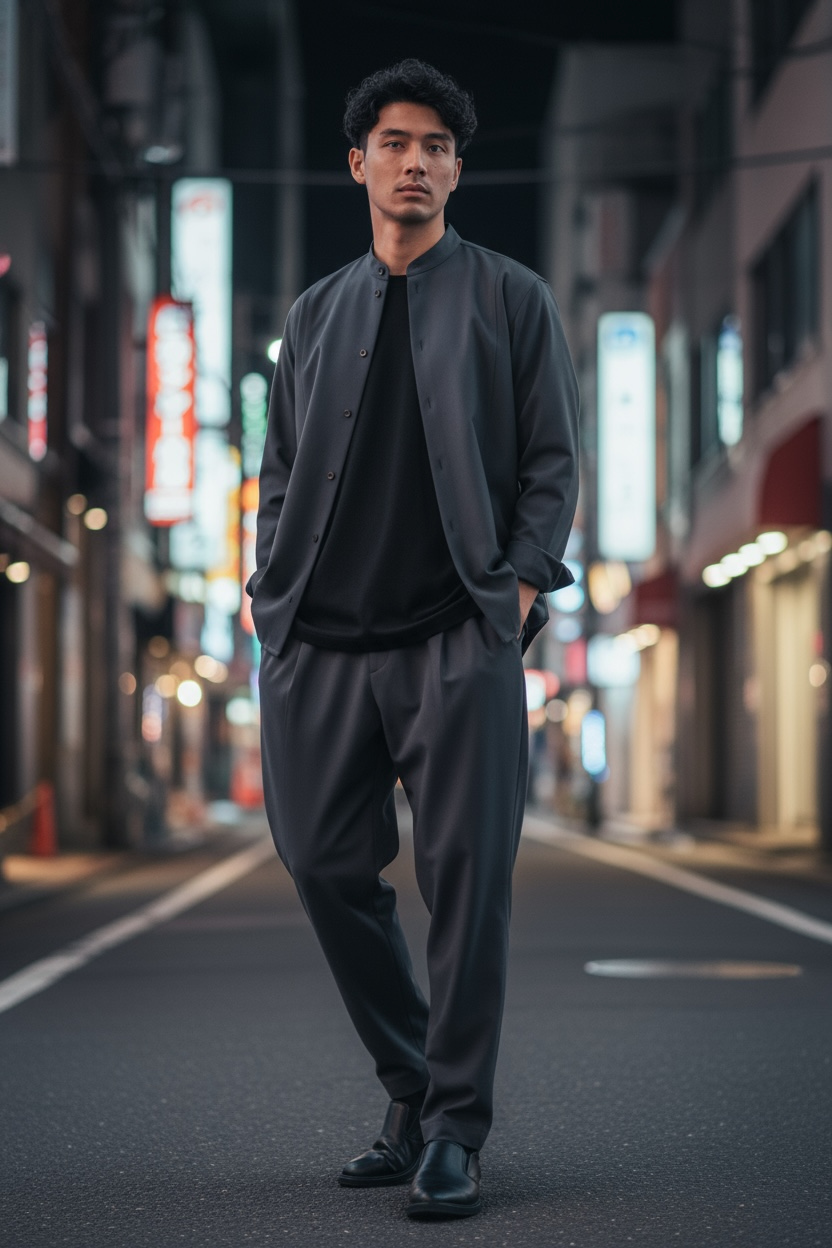 Σετ παντελόνι και οver πουκάμισο/σακάκι σε ελαστικο υφασμα