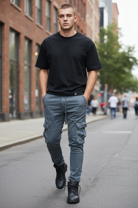 Παντελόνι cargo με τσέπες- Βαμβακερό