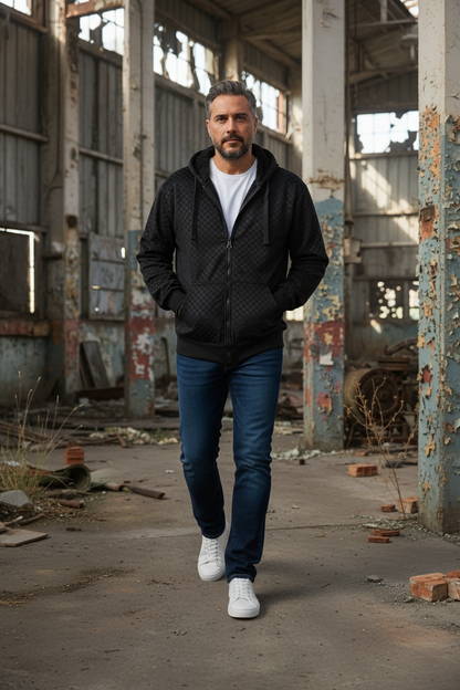 Jacquard cardigan with lining