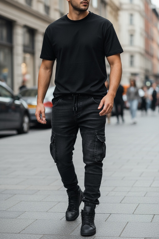 Jeans παντελόνι cargo με τσέπες