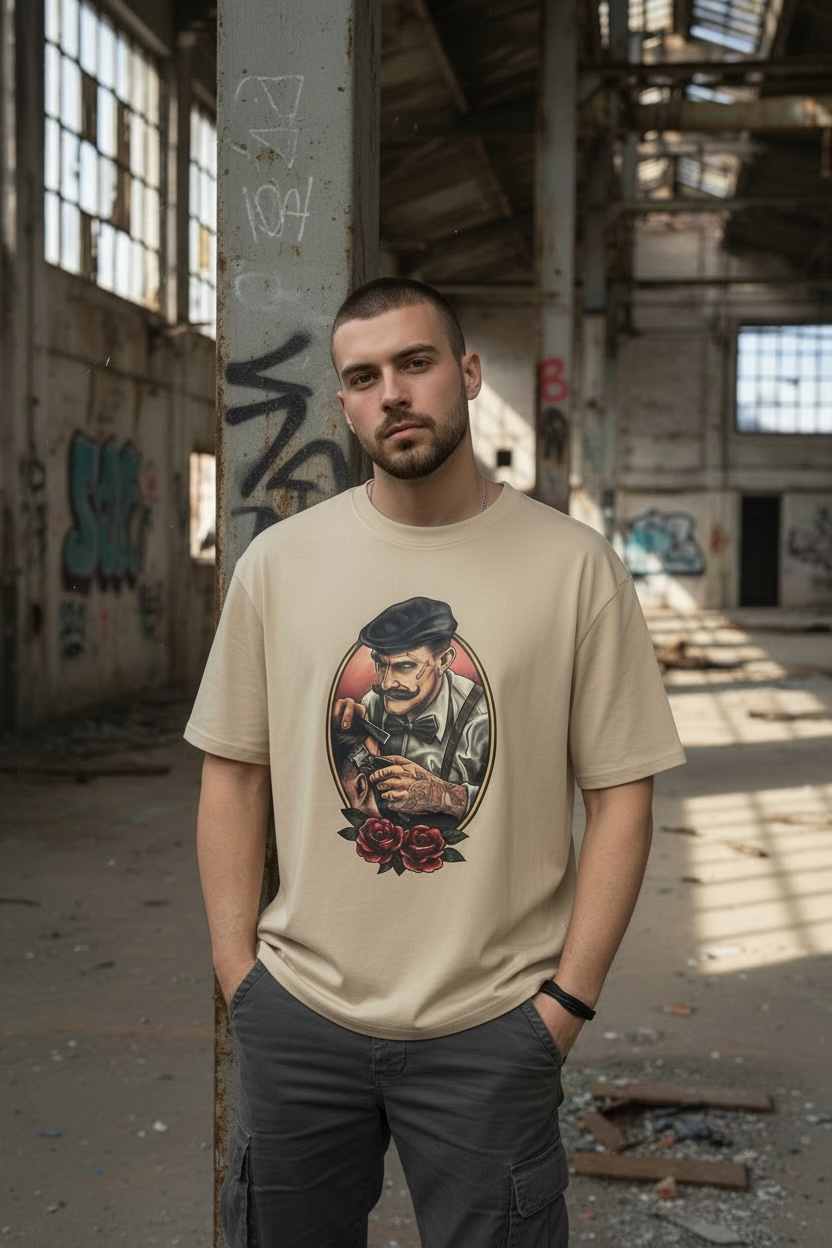 Oversized short-sleeved blouse