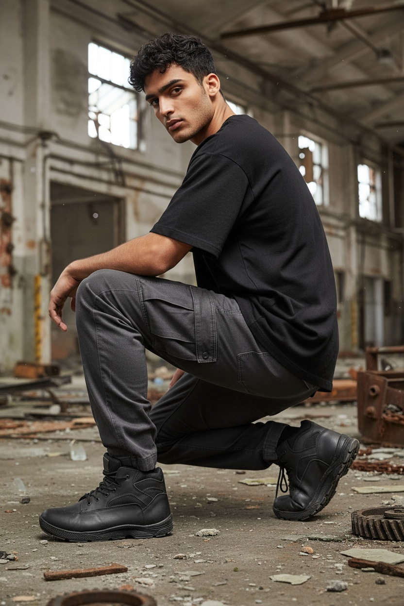 Ανδρικά δερμάτινα μποτάκια σε άνετη γραμμή