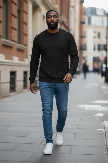 Μακρυμάνικη ζακάρ πλεκτή μπλούζα - Long sleeve t-shirt