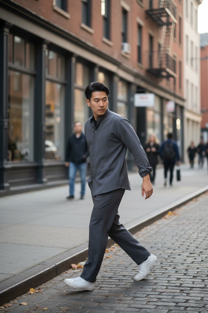 Over πουκάμισο με μάο γιακά