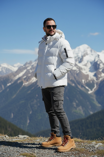 Screen quilted bomber jacket