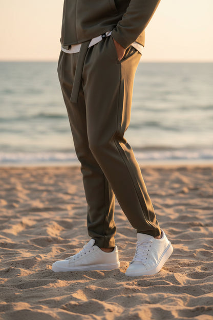 Fashion παντελόνι με πιέτες σε καλοκαιρινό σταθερό ύφασμα