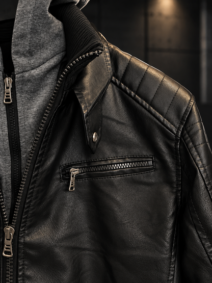 Μπουφάν Biker Δερματίνη