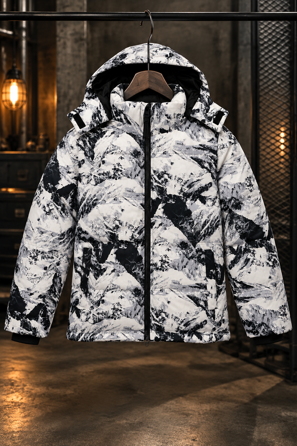 Screen quilted bomber jacket